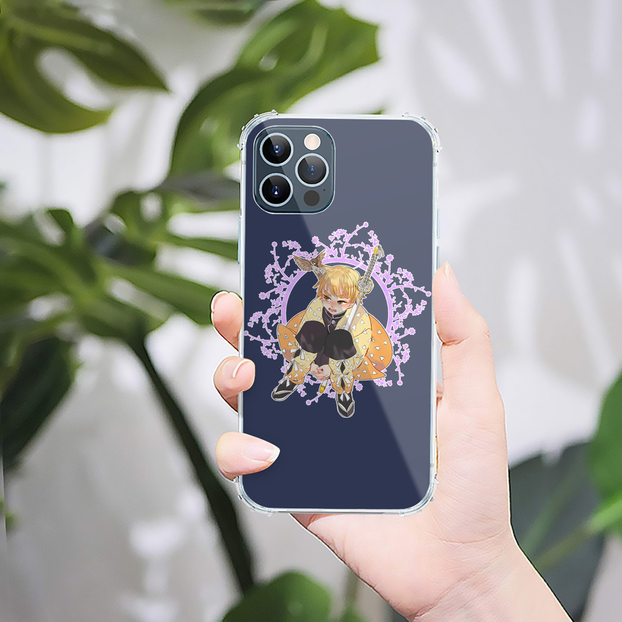 （画像用） 鬼滅の刃（きめつのやいば）我妻 善逸／あがつま ぜんいつ Agatsuma Zenitsu 【iPhone 12シリーズ対応】透明スマホケース（クリアソフトケース）